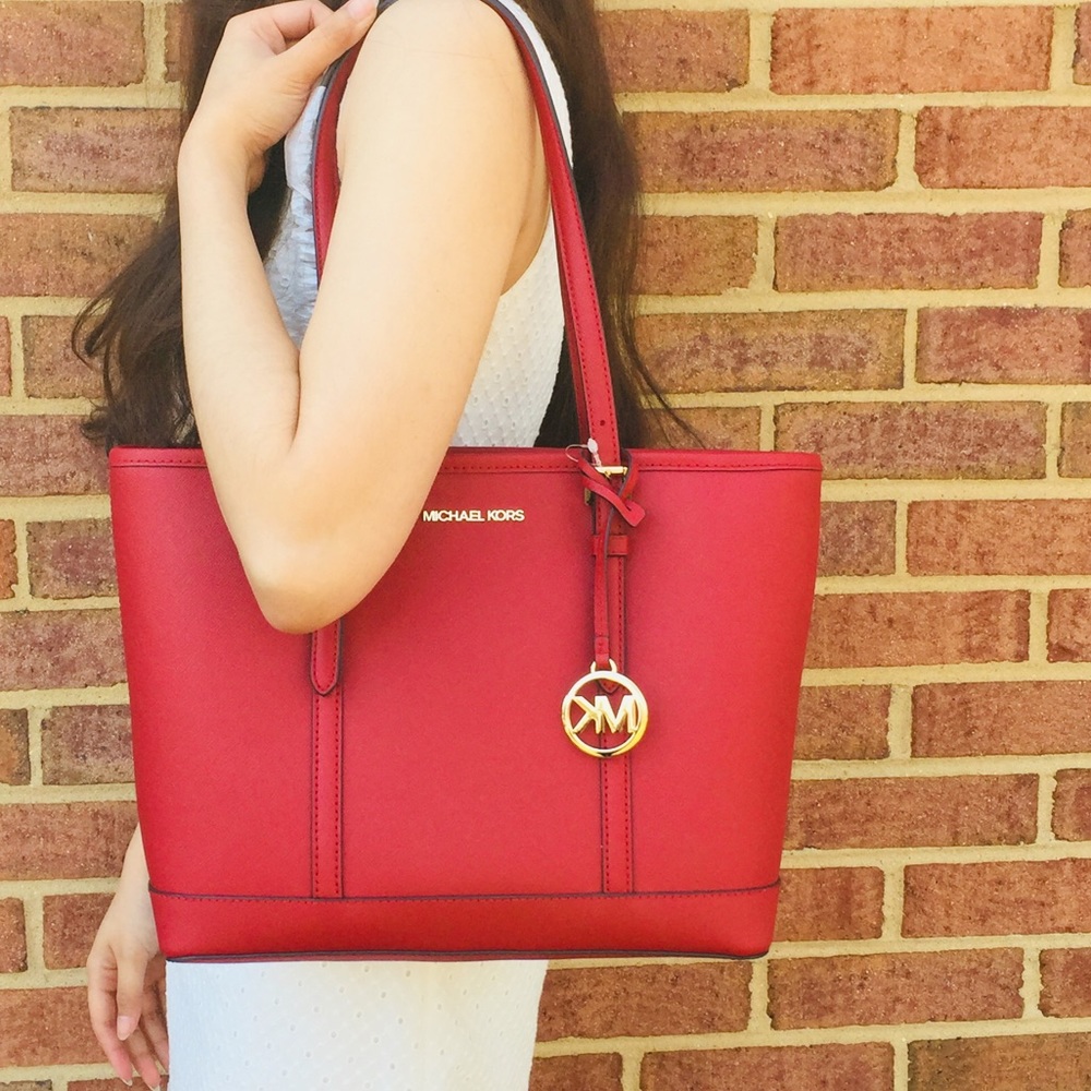NWT Michael Kors Scarlet Red Shoulder Tote Bag